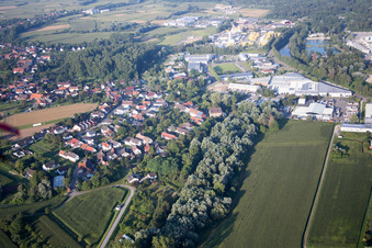 District Freistett in Rheinau in the state Baden-Wuerttemberg, Germany out of the air
