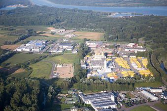 District Freistett in Rheinau in the state Baden-Wuerttemberg, Germany from the plane
