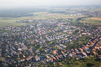 District Freistett in Rheinau in the state Baden-Wuerttemberg, Germany viewn from the air