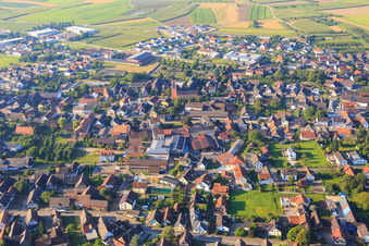 Friedrichstraße with Riedbrennerei in the district Altenheim in Neuried in the state Baden-Wuerttemberg, Germany