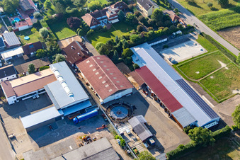 Aerial view of District Ichenheim in Neuried in the state Baden-Wuerttemberg, Germany