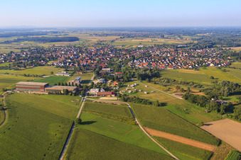 View from the north with terra-bausysteme GmbH in Meißenheim in the state Baden-Wuerttemberg, Germany