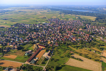Village overview from the north in the district Ottenheim in Schwanau in the state Baden-Wuerttemberg, Germany
