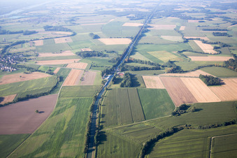 Aerial photograpy of Obenheim in the state Bas-Rhin, France