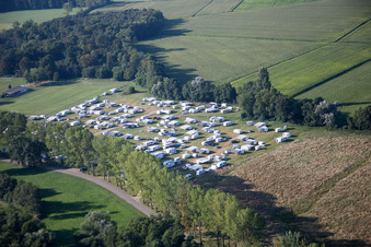 Aerial view of Sermersheim in the state Bas-Rhin, France