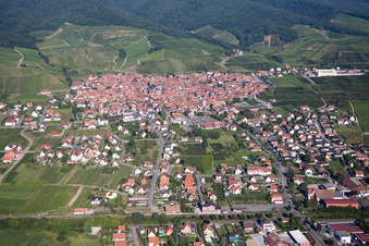 Aerial photograpy of Village view in Dalhunden in the state Bas-Rhin, France