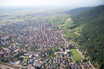 Aerial view of Châtenois in the state Bas-Rhin, France