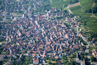 Aerial photograpy of Châtenois in the state Bas-Rhin, France
