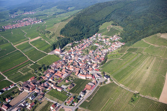 Aerial view of Orschwiller in the state Bas-Rhin, France