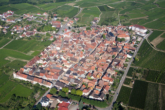 Aerial view of Saint-Hippolyte in the state Haut-Rhin, France