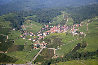 Aerial photograpy of Saint-Hippolyte in the state Haut-Rhin, France