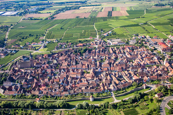 Aerial view of Bergheim in the state Haut-Rhin, France