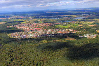 View of the town from the west in Jockgrim in the state Rhineland-Palatinate, Germany