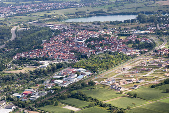 Aerial view of New development area in Wörth am Rhein in the state Rhineland-Palatinate, Germany