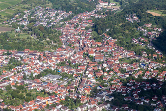 Town View of the streets and houses of the residential areas in Weingarten in the state Baden-Wurttemberg, Germany
