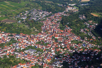 City overview from the west at Walzbach in Weingarten in the state Baden-Wuerttemberg, Germany