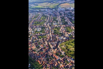 Bahnhofstraße from the east in Weingarten in the state Baden-Wuerttemberg, Germany