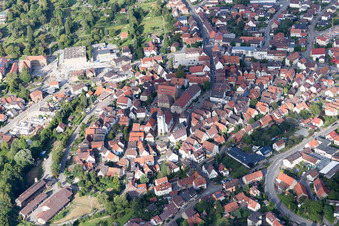 Aerial photograpy of Knittlingen in the state Baden-Wuerttemberg, Germany
