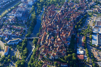 Overview of the old town from the southeast in Besigheim in the state Baden-Wuerttemberg, Germany