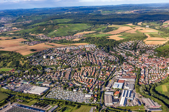 Overview of the town from the west in Steinheim an der Murr in the state Baden-Wuerttemberg, Germany