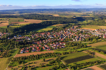 Village view from the south in the district Burgstall in Burgstetten in the state Baden-Wuerttemberg, Germany