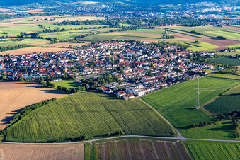 Aerial view of District Nellmersbach in Leutenbach in the state Baden-Wuerttemberg, Germany