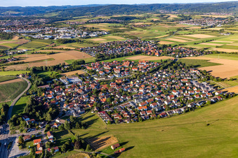 Town View of the streets and houses of the residential areas in Waldrems in the state Baden-Wurttemberg, Germany