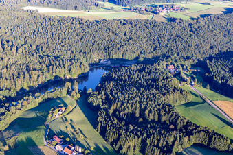 Riparian areas on the lake area of Ebnisee in the district Ebni in Kaisersbach in the state Baden-Wurttemberg