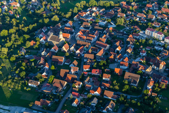 Aerial view of Bühlertann in the state Baden-Wuerttemberg, Germany