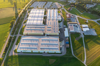 Building and production halls on the premises of Alfred Kaercher Gmbh &  in Obersontheim in the state Baden-Wurttemberg, Germany