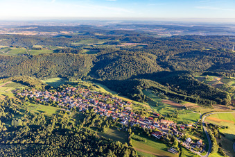 Village view from the south in the district Prevorst in Oberstenfeld in the state Baden-Wuerttemberg, Germany