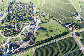 Bird's eye view of Tripsdrill Adventure Park in the district Treffentrill in Cleebronn in the state Baden-Wuerttemberg, Germany