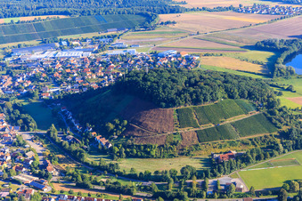 Aerial view of View of the town from the south in Zaberfeld in the state Baden-Wuerttemberg, Germany