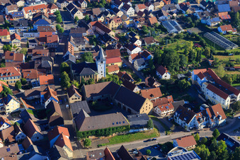 Rent Office Sulzfeld and Protestant Church in Sulzfeld in the state Baden-Wuerttemberg, Germany