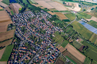 Aerial photograpy of District Staffort in Stutensee in the state Baden-Wuerttemberg, Germany