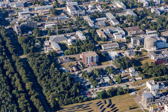 KIT North in the district Leopoldshafen in Eggenstein-Leopoldshafen in the state Baden-Wuerttemberg, Germany seen from above