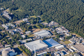 KIT North in the district Leopoldshafen in Eggenstein-Leopoldshafen in the state Baden-Wuerttemberg, Germany viewn from the air