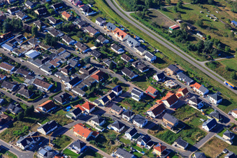Aerial view of Forstlandallee in Jockgrim in the state Rhineland-Palatinate, Germany