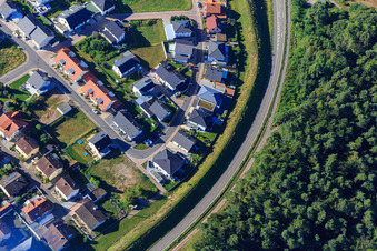 Aerial view of Kingfisher Street in Jockgrim in the state Rhineland-Palatinate, Germany