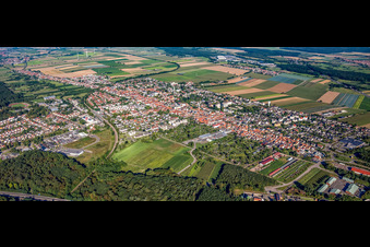 City panorama from the east in Kandel in the state Rhineland-Palatinate, Germany