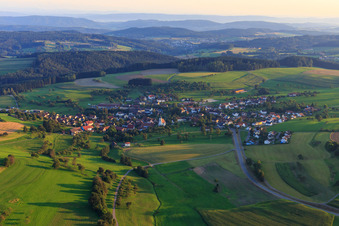 Village view from the north in Mühlingen in the state Baden-Wuerttemberg, Germany