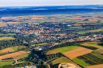 Aerial view of City view from the south in Riedlingen in the state Baden-Wuerttemberg, Germany
