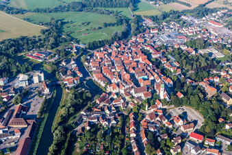 Old Town area and city center in Riedlingen in the state Baden-Wurttemberg, Germany