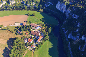 Käppeler estate in a bend of the Danube in the district Neidingen in Beuron in the state Baden-Wuerttemberg, Germany