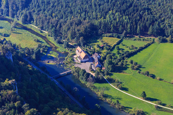 Hotel Neumühle in the Danube Valley at the hydroelectric power station in the district Neidingen in Beuron in the state Baden-Wuerttemberg, Germany