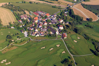 Aerial view of Grounds of the golf course GOLFPLATZ STEISSLINGEN GMBH in the district Wiechs in Steißlingen in the state Baden-Wuerttemberg, Germany