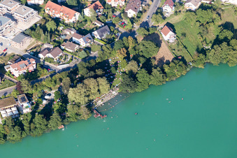 Swimmers at the Lake of Steisslingen in Steisslingen in the state Baden-Wurttemberg