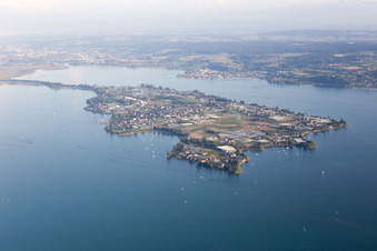 Aerial photograpy of Reichenau in the state Baden-Wuerttemberg, Germany