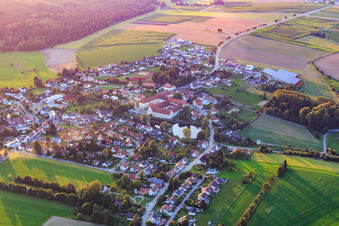 Village overview from the south in Wald in the state Baden-Wuerttemberg, Germany
