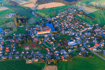 Village overview from the west in Wald in the state Baden-Wuerttemberg, Germany